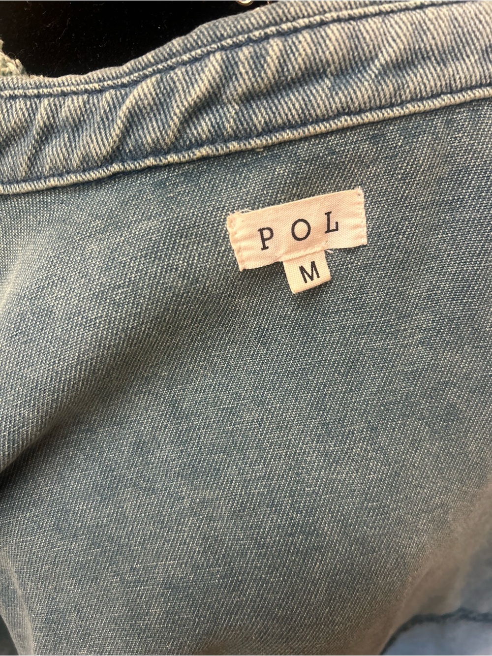 POL Denim Shacket in Teal Blue-Size M - Picture 2 of 7